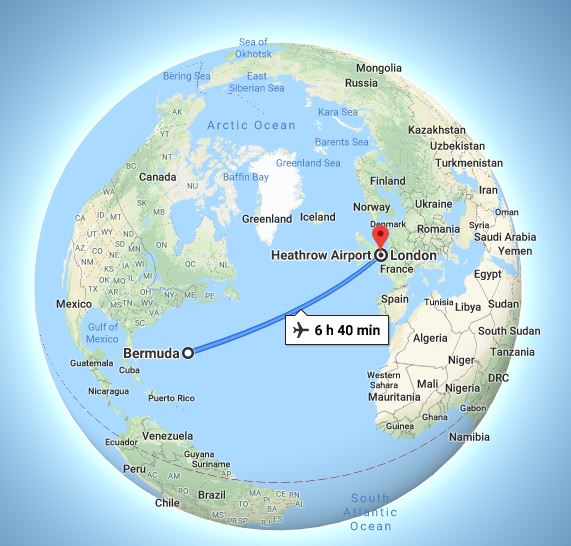 Bermuda to London